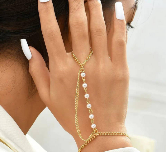 1 PC alloy gold plated beautiful pearl bracelet
